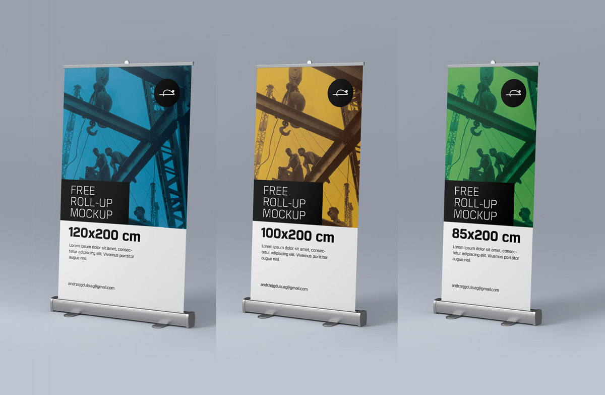 Free Roll-up / Pull-up Banner Stand Mockup PSD Files - Good Mockups