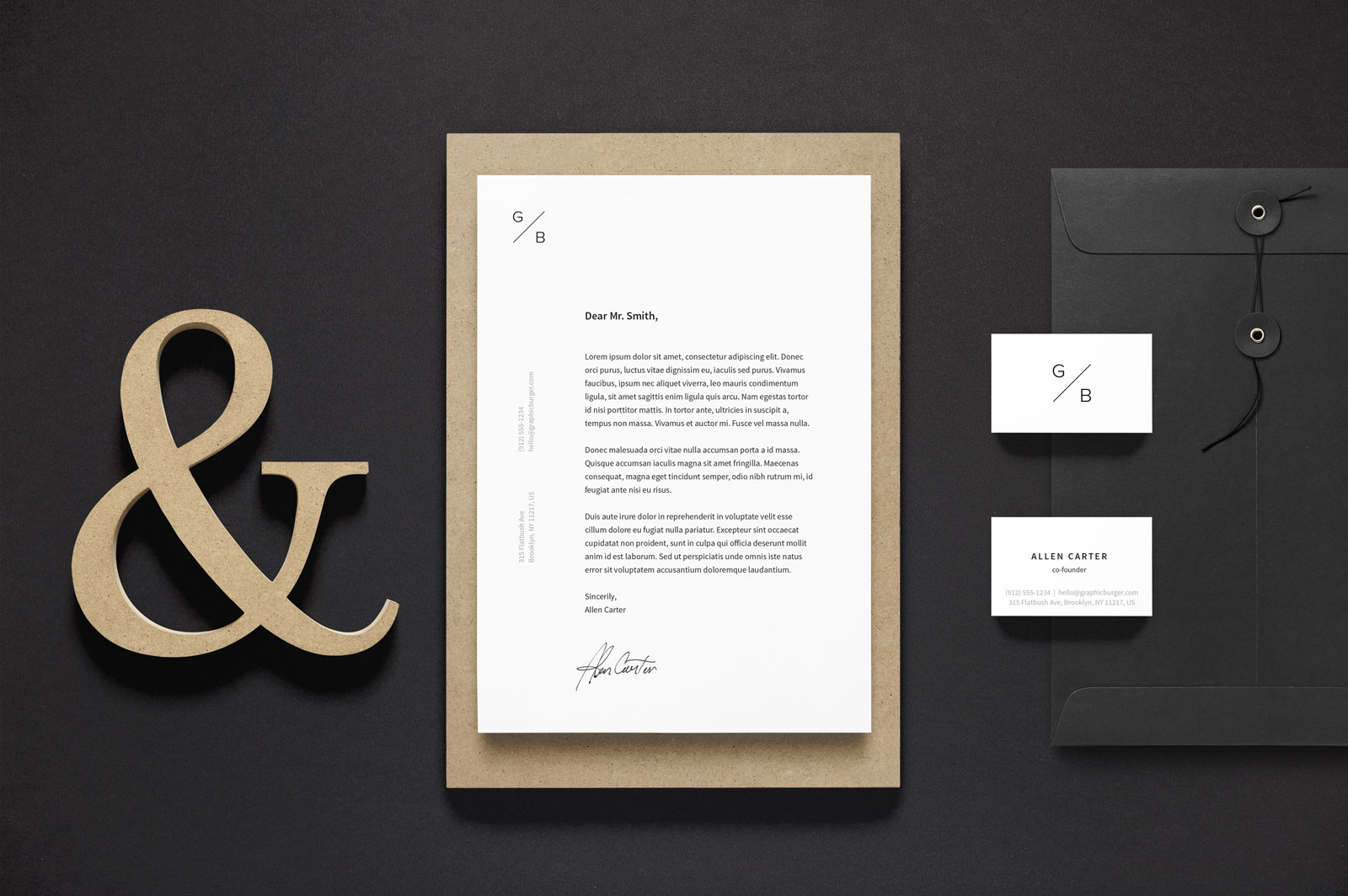 Download Free A4 Letterhead & Business Card Stationery Mockup PSD ... PSD Mockup Templates