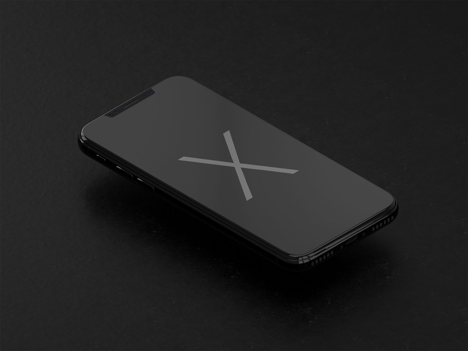Free Apple iPhone X Black Mockup PSD | 3D Render - Good Mockups