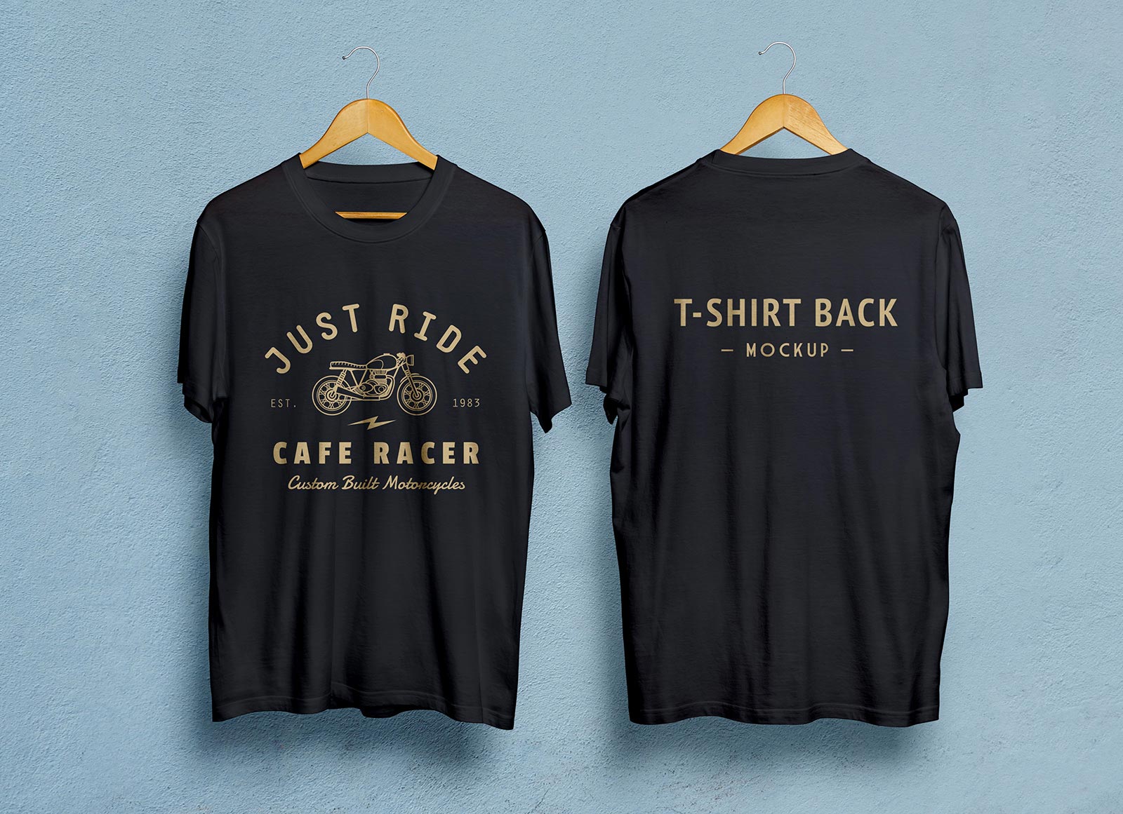 Free Black & White Half Sleeves TShirt Mockup PSD (Front & Back