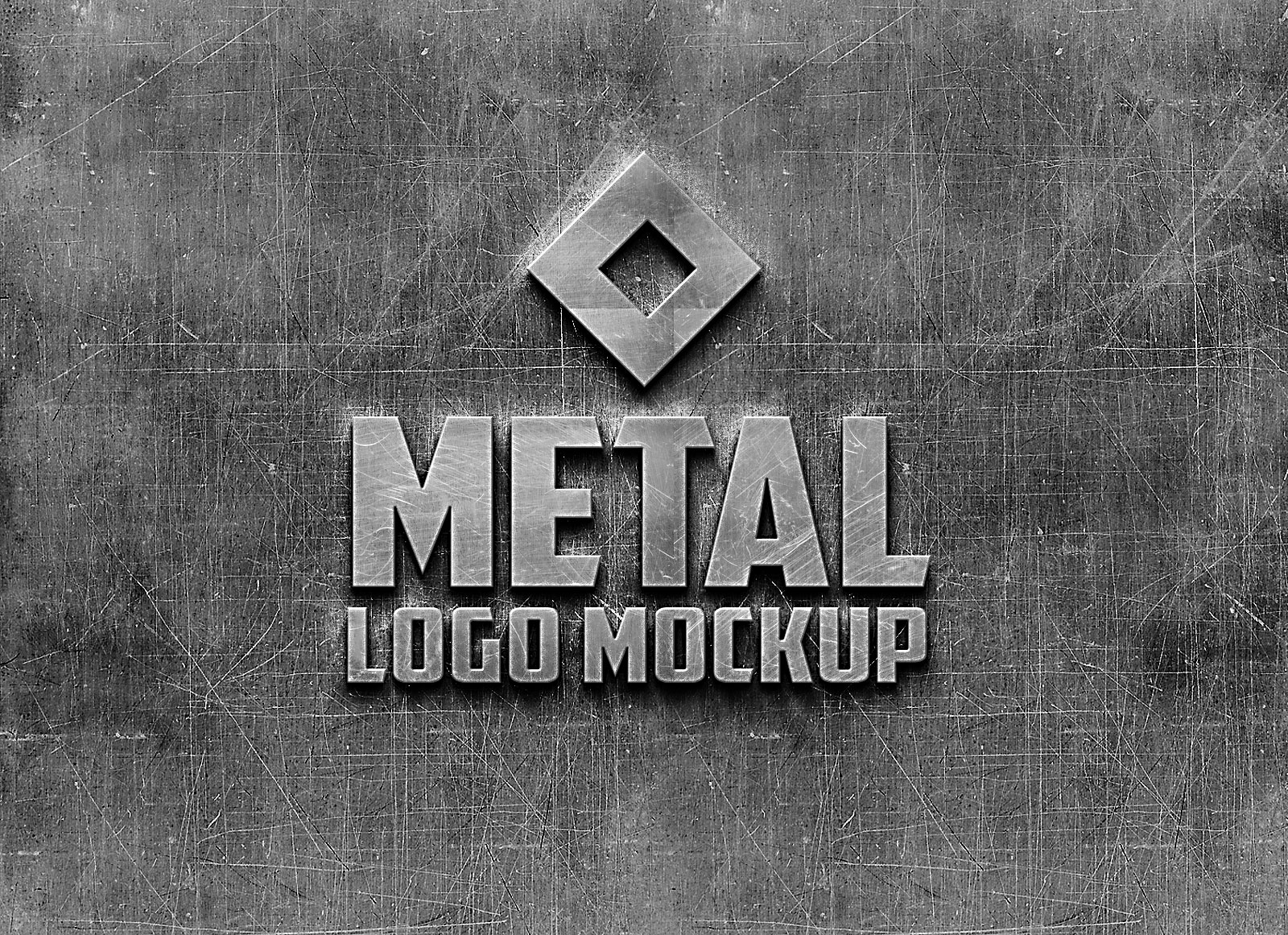 Free Photorealistic Metal Logo Mockup PSD