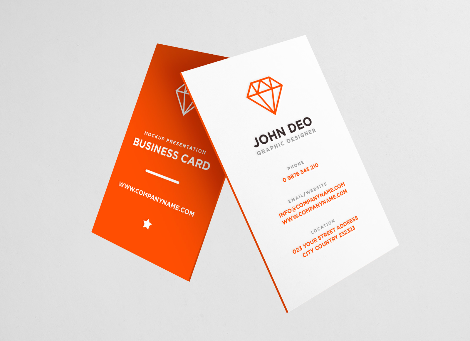 Download Free Vertical Business Card Mockup PSD - Good Mockups PSD Mockup Templates