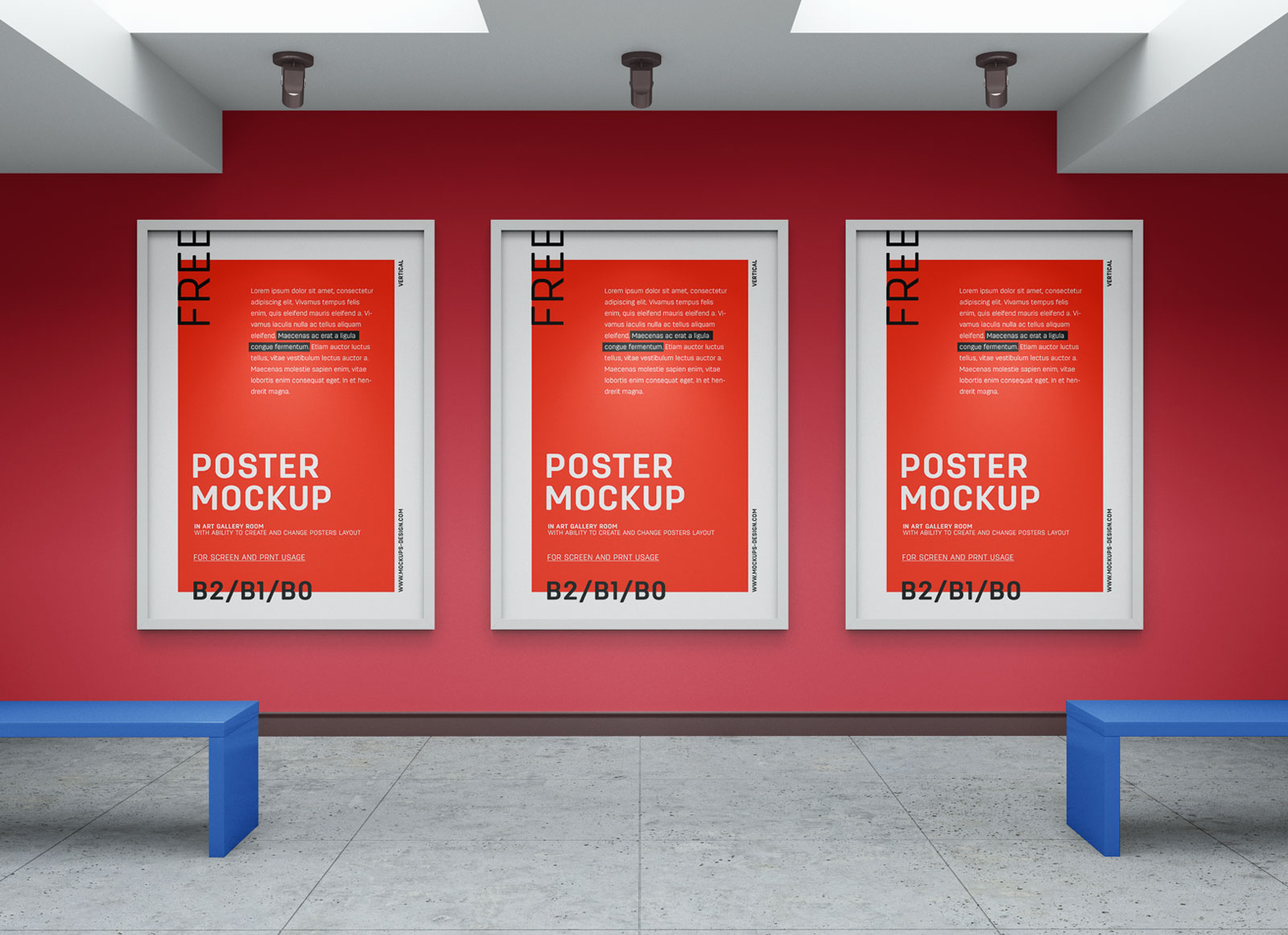 Free Art Gallery Wall Canvas / Poster Mockup PSD - Good Mockups