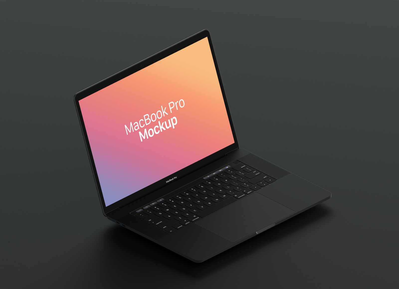 Free Matt Black MacBook Pro Mockup PSD Good Mockups