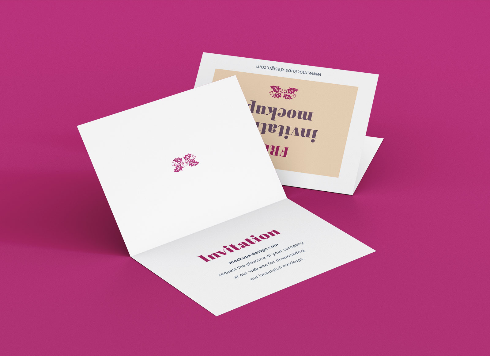Download Free A7 Bi-Fold Greeting / Invitation Card Mockup PSD Set ... PSD Mockup Templates