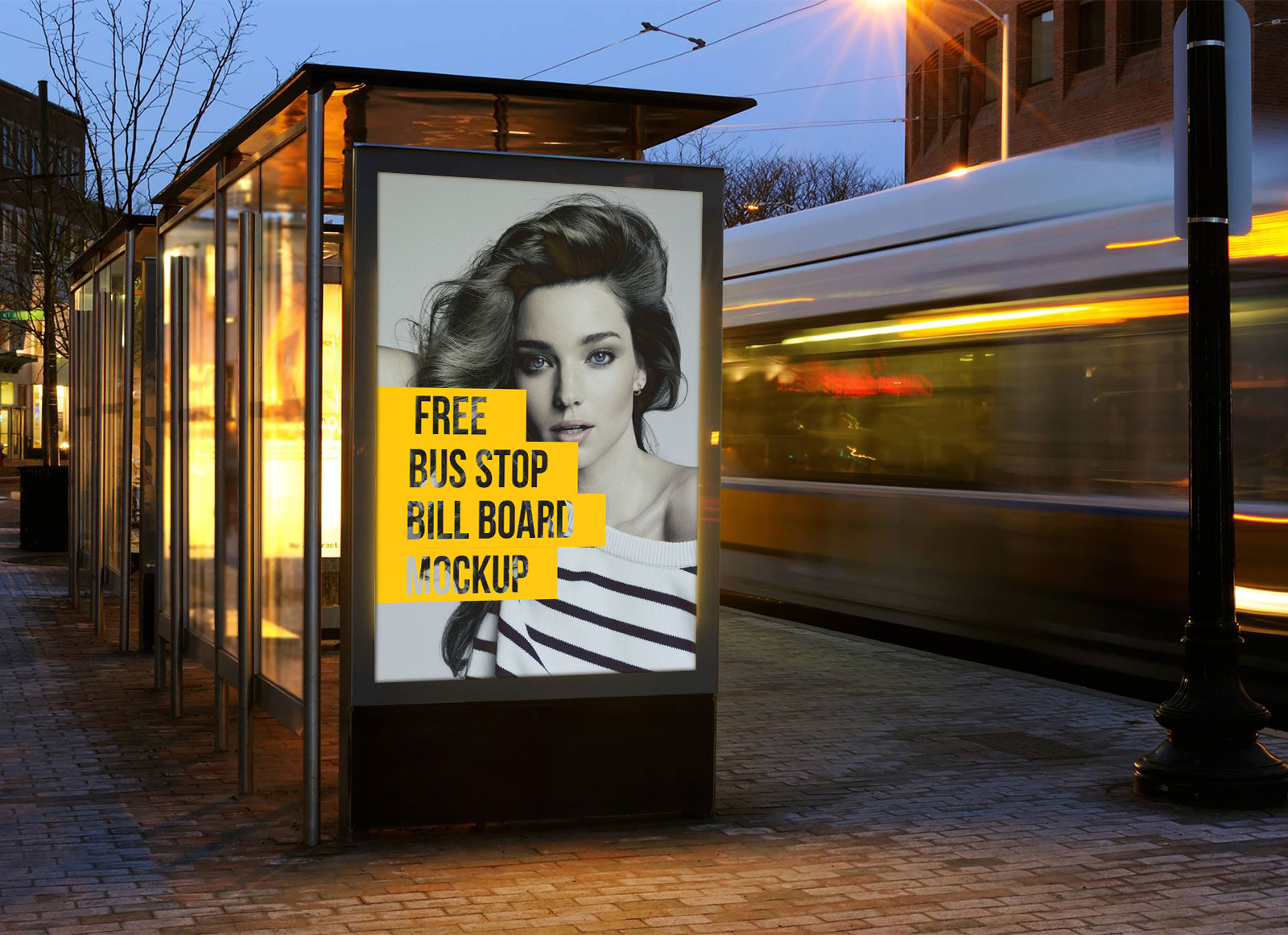 Free Outdoor Advertising Bus Stop Billboard Mockup Psd Files Good Mockups