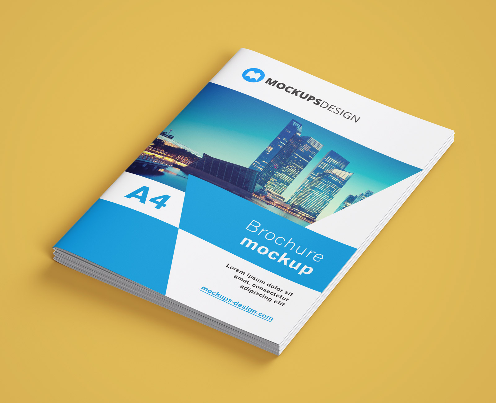 Free A4 MultiPage Brochure / Company Profile Mockup PSD Set Good Mockups