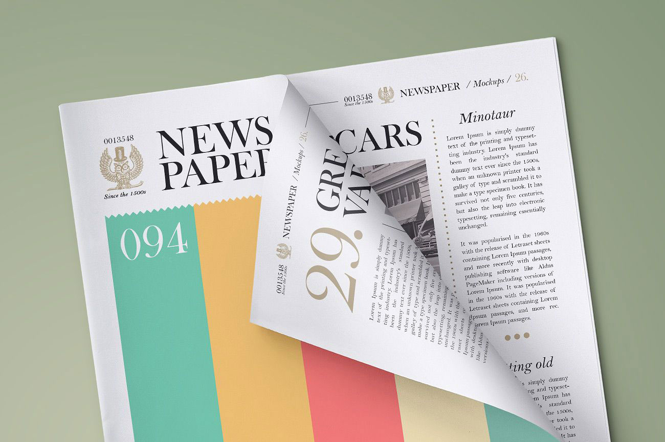 Free Front Full Page Newspaper Mockup PSD - Good Mockups