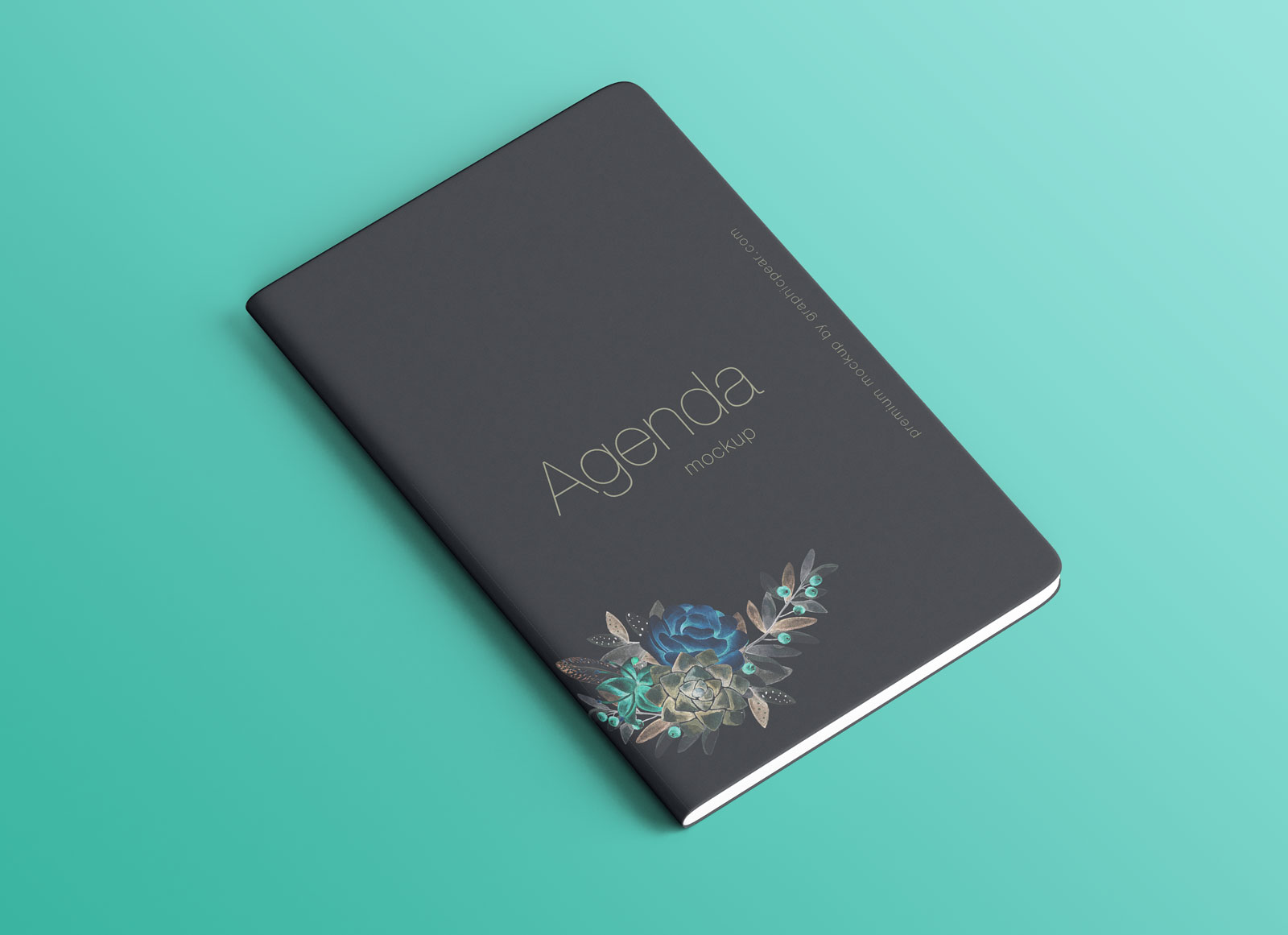 Free Title Cover of Notebook Mockup PSD Good Mockups