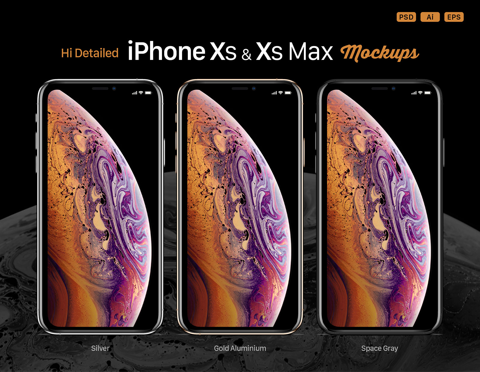 Free iPhone Xs & Xs Max Mockup in PSD, Ai & EPS Format