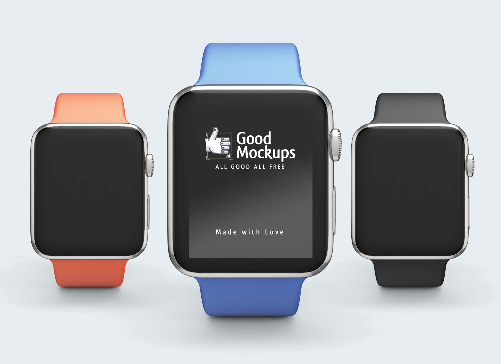 Download Free Apple Watch Mockup Psd With Changeable Sport Band Color Good Mockups PSD Mockup Templates