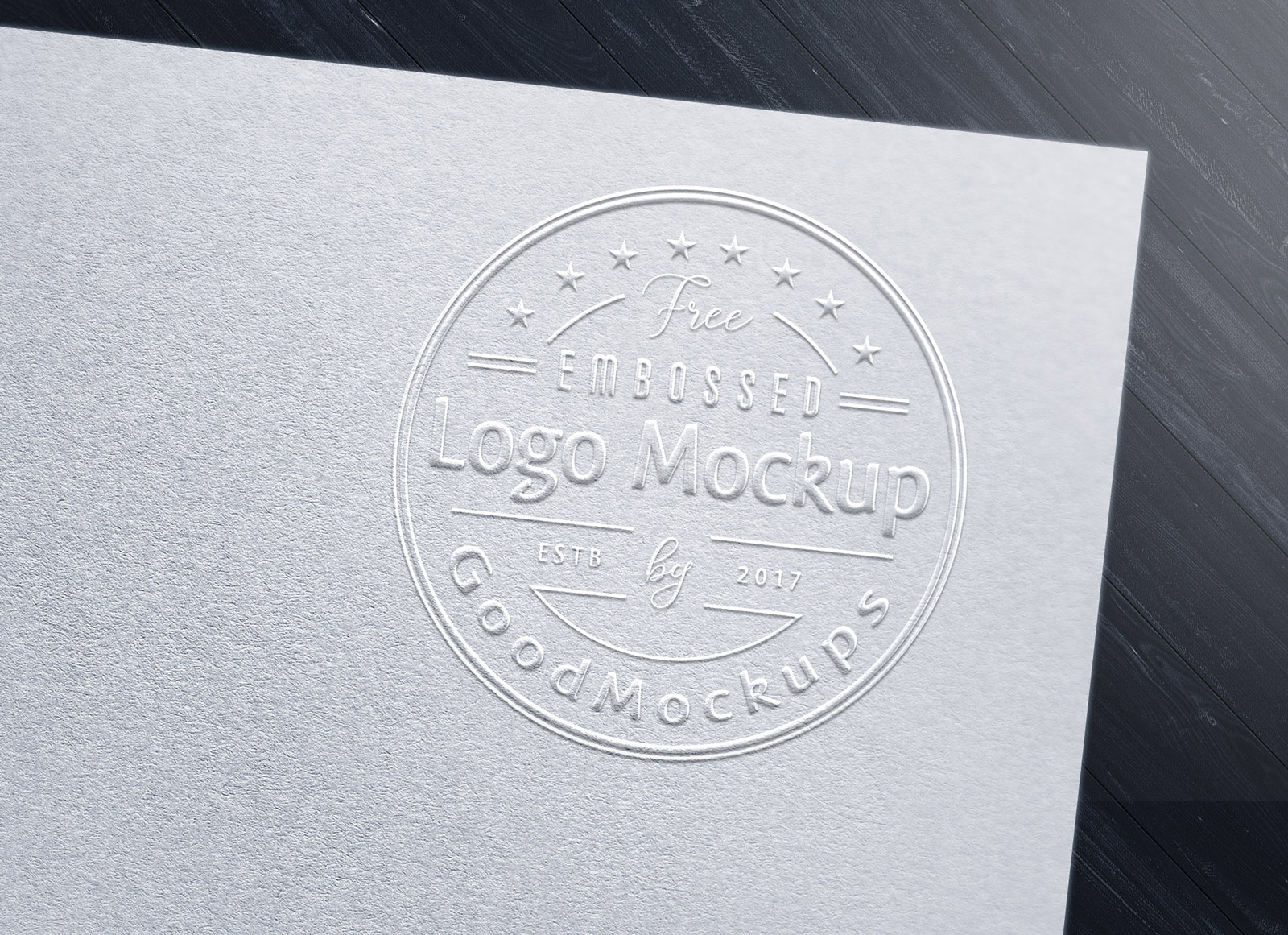 Free Fancy Art Card Embossed Logo Mockup PSD - Good Mockups