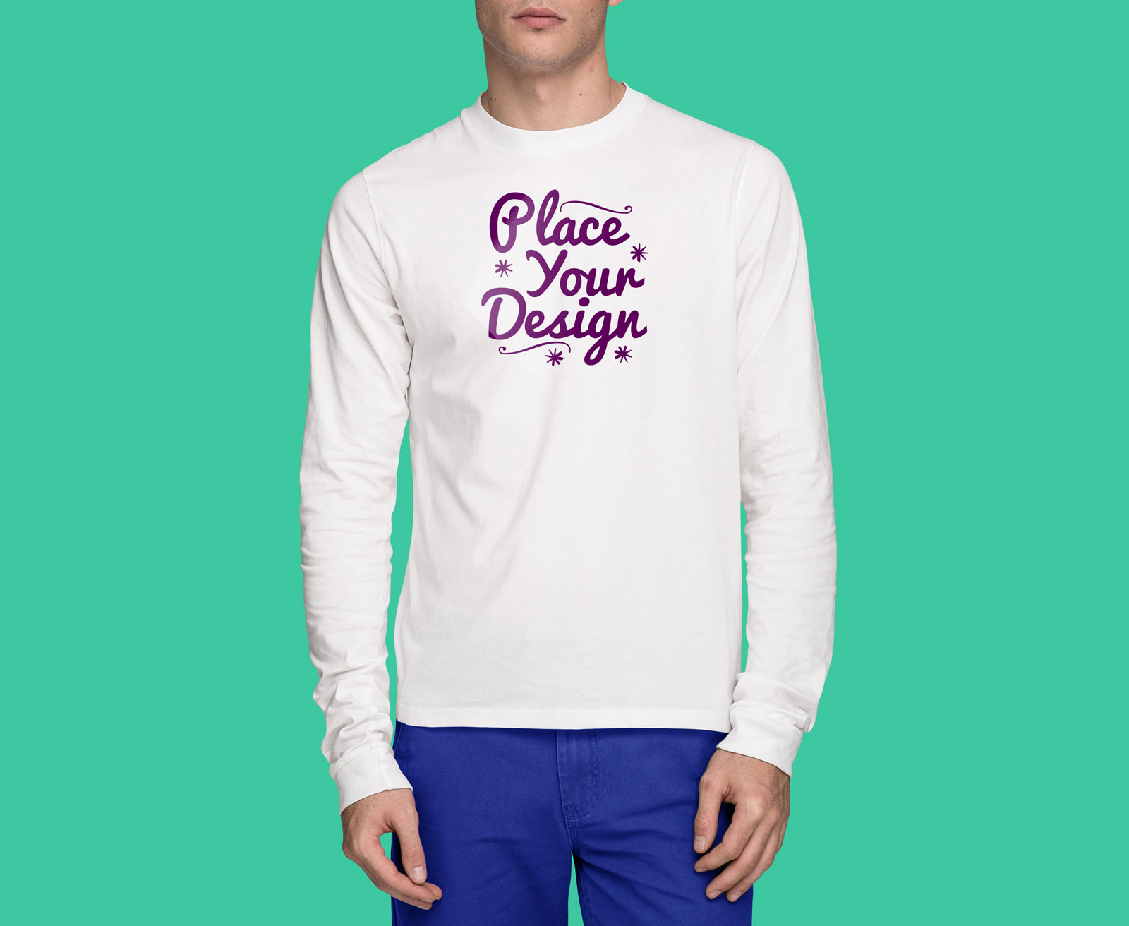 Download Free Front & Back White Long Sleeves T-Shirt Mockup PSD - Good Mockups