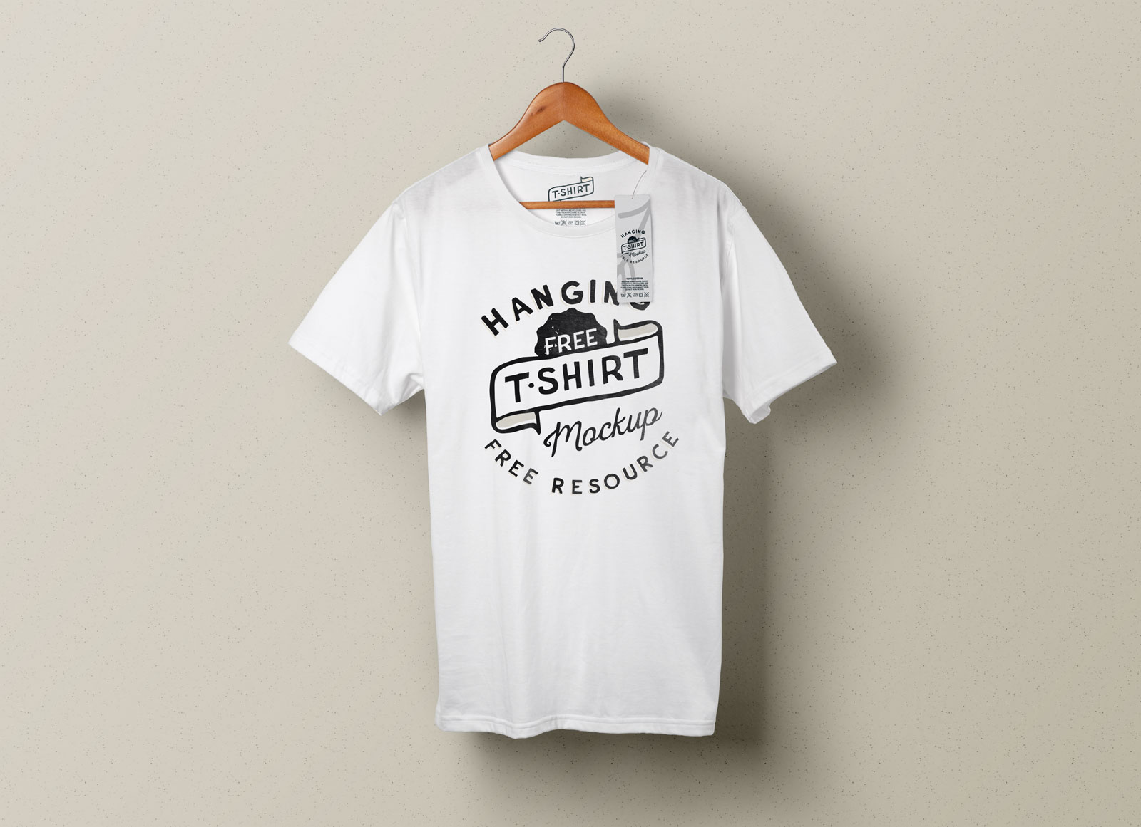 Free-Hanging-White-T-Shirt--Mockup-PSD
