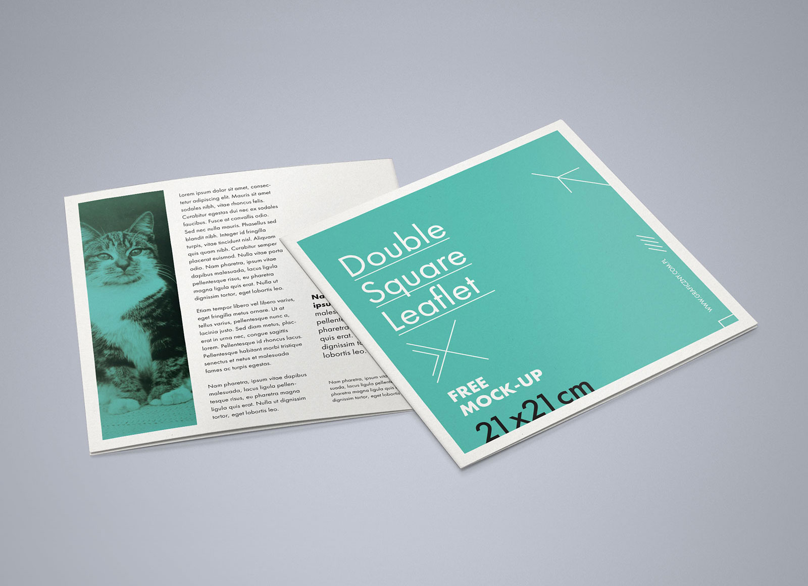 Free Square Bi-Fold Brochure Mockup PSD - Good Mockups