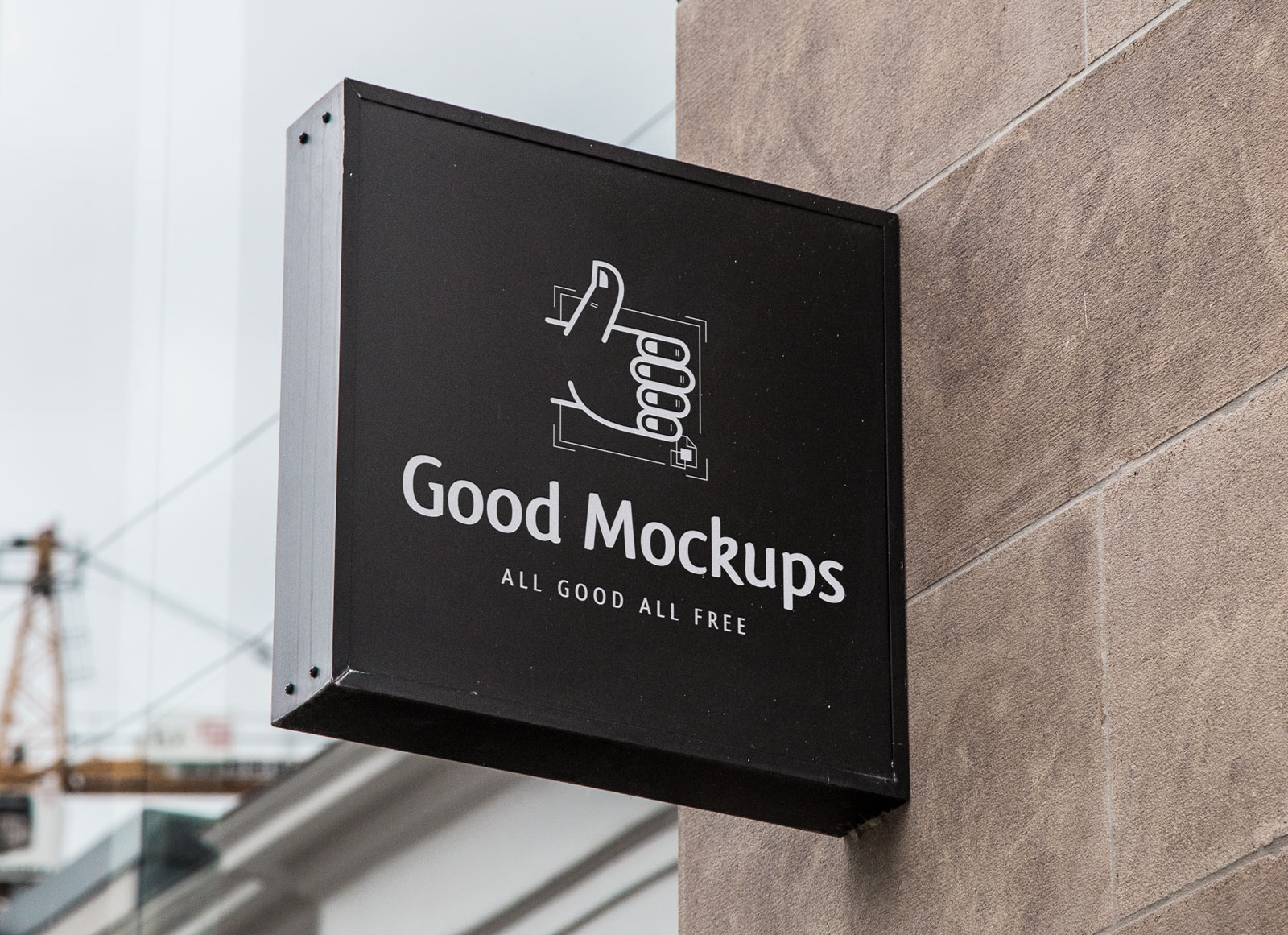Download Free Outdoor Advertisment Wall Sign Logo Mockup Psd Good Mockups
