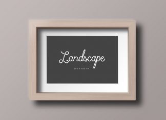Free-Wood-Photo-Frame-Mockup-PSD-Landscape