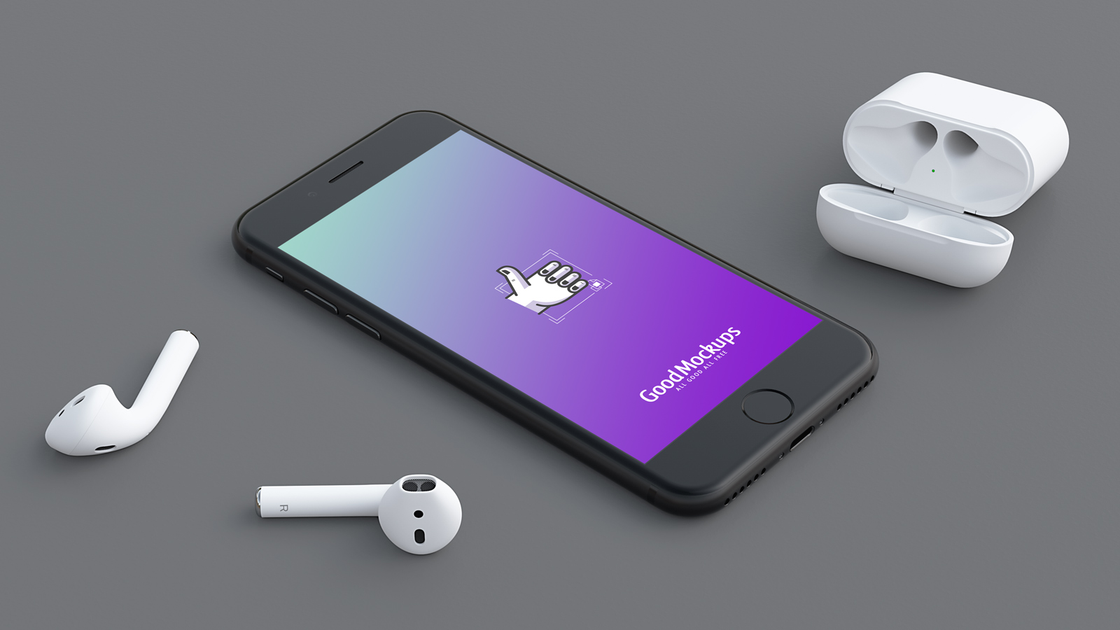 Free-Black-iPhone-&-EarPods-Mockup-PSD