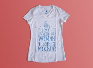 Free-Female-T-shirt-Mockup-PSD