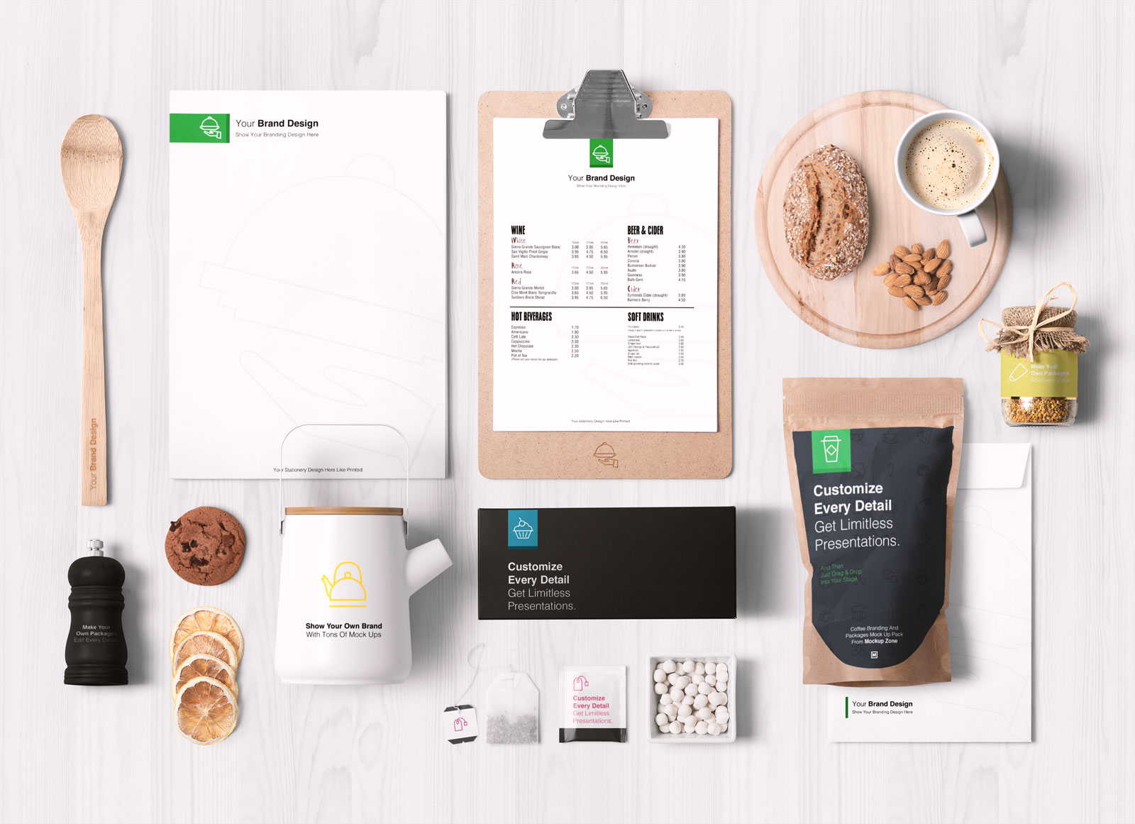 Download Free Premium Food Packaging & Branding Mockup PSD - Good ...