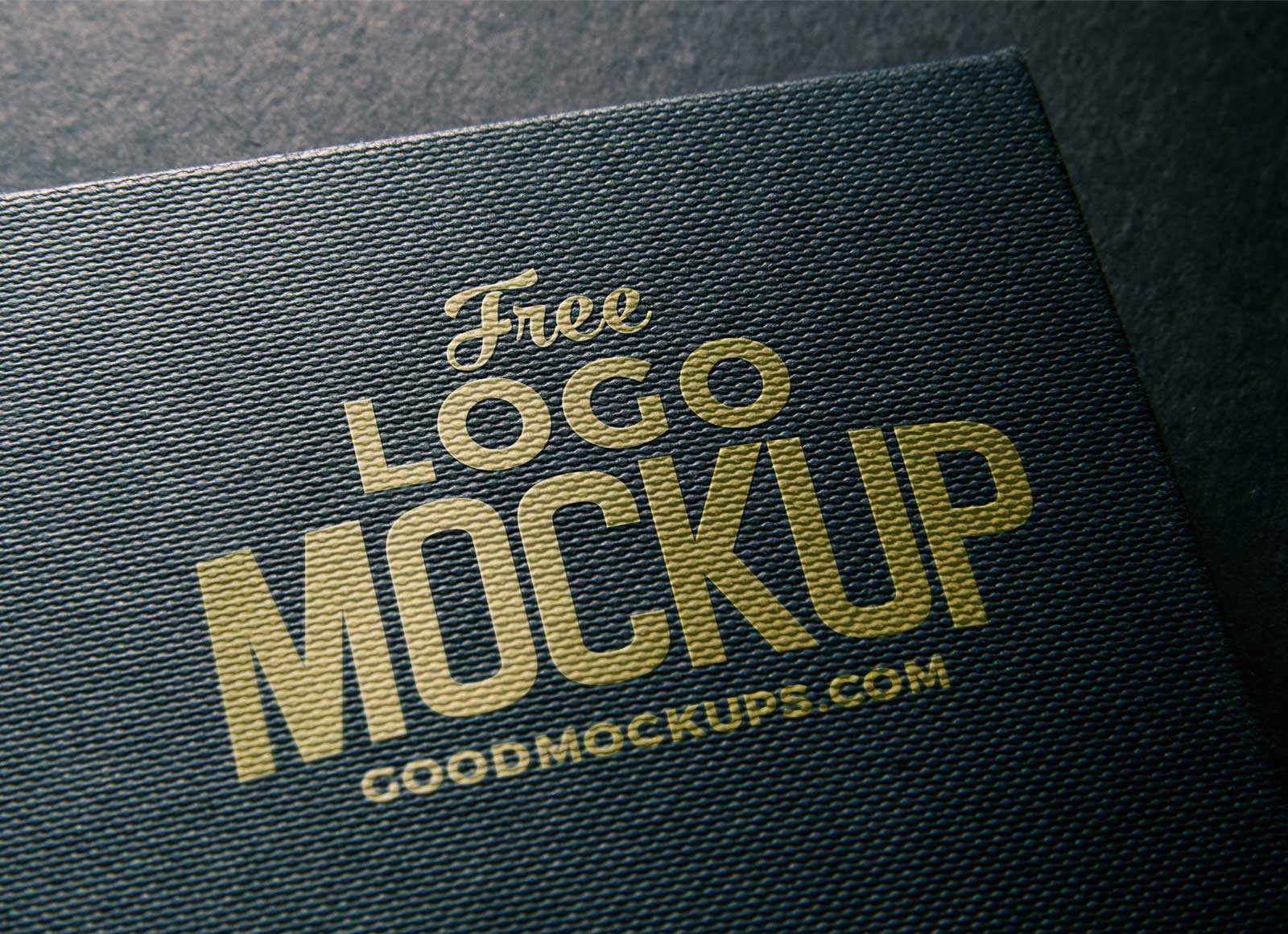 Free Linen Embossed Photorealistic Logo Mockup PSD - Good Mockups