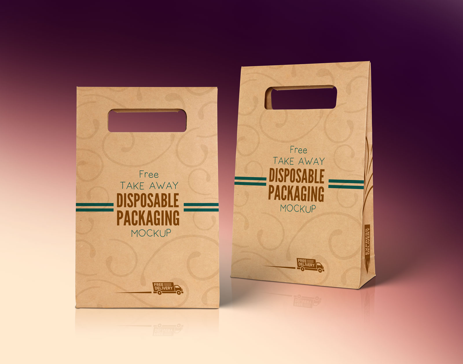 Free Kraft Paper Disposable Food Bag Packaging Mockup PSD - Good Mockups