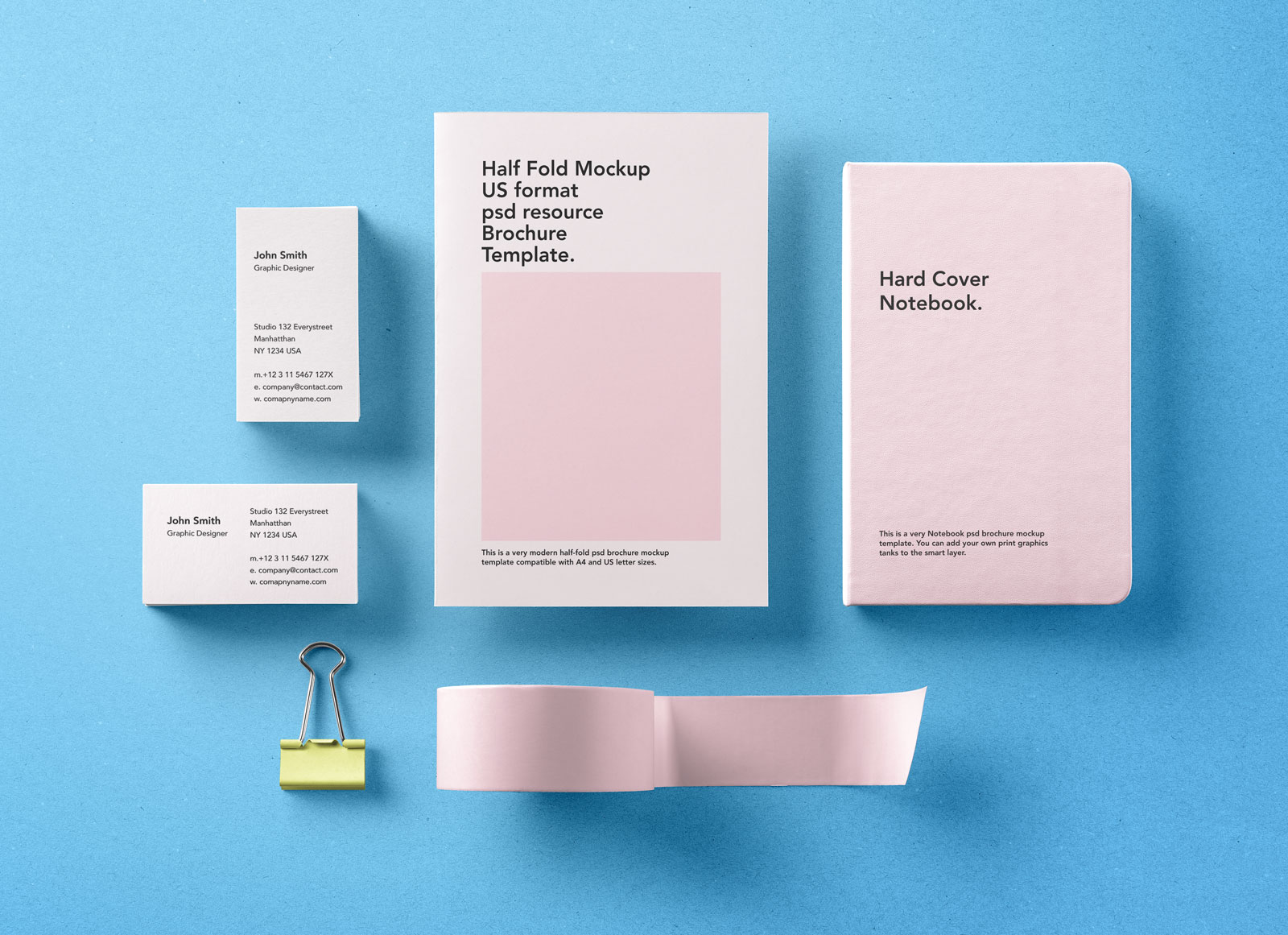 Download Free Premium Basic Stationery Branding Template Mockup PSD - Good Mockups