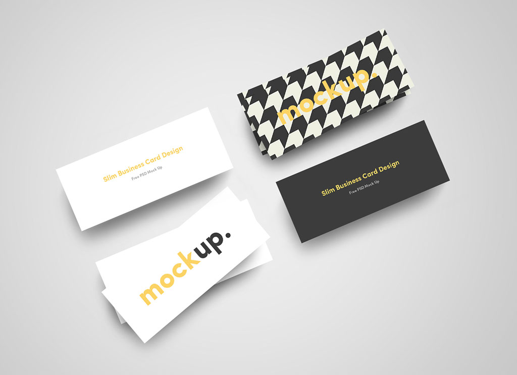 Download Free Slim Business Card Mockup PSD - Good Mockups