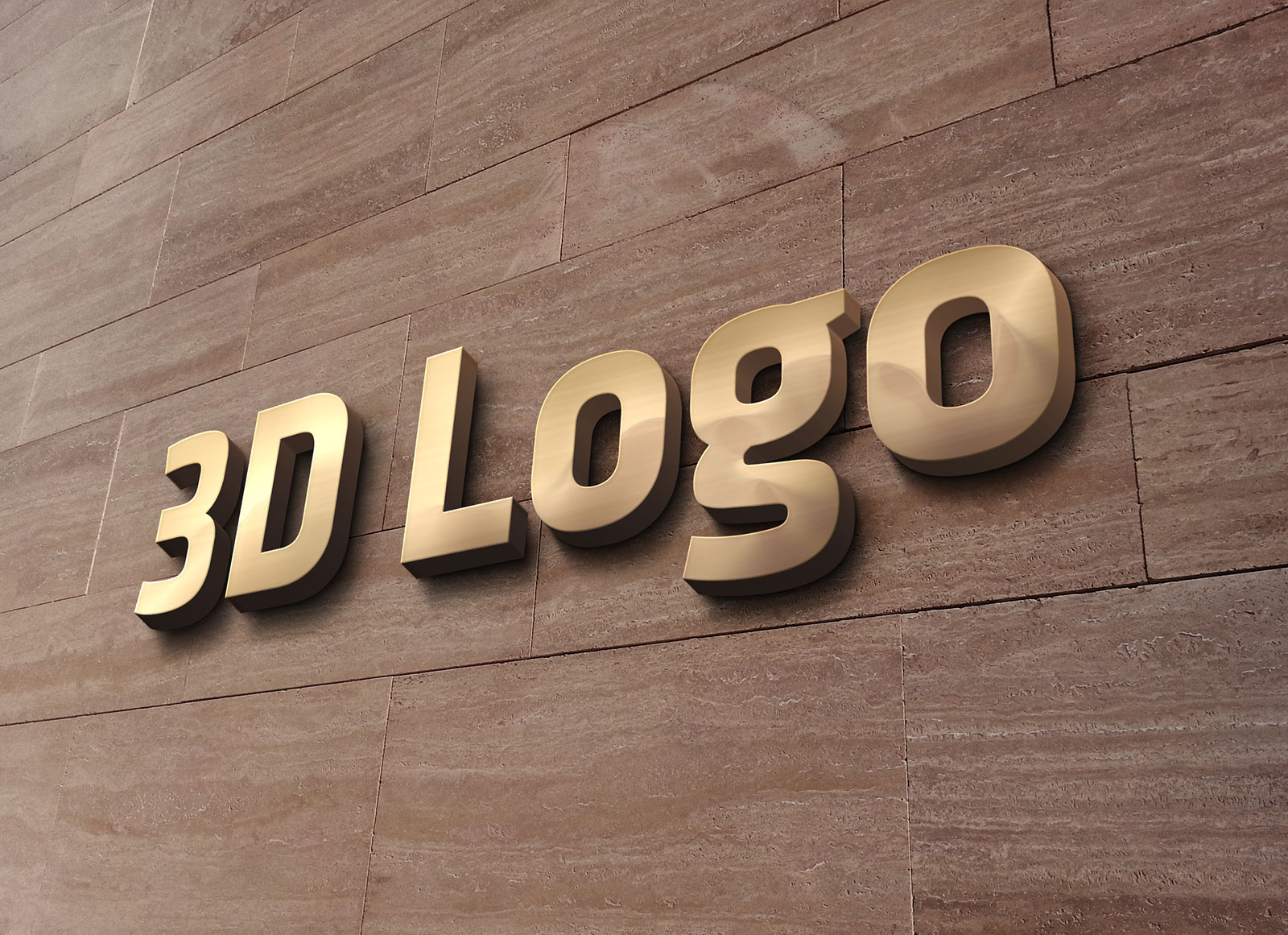 realistic 3d logo mockup psd free