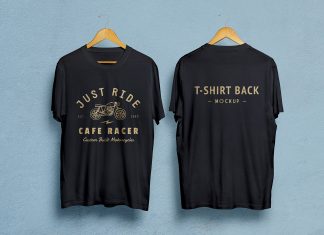 Free-Black-&-White-Half-Sleeves-T-Shirt-Mockup-PSD
