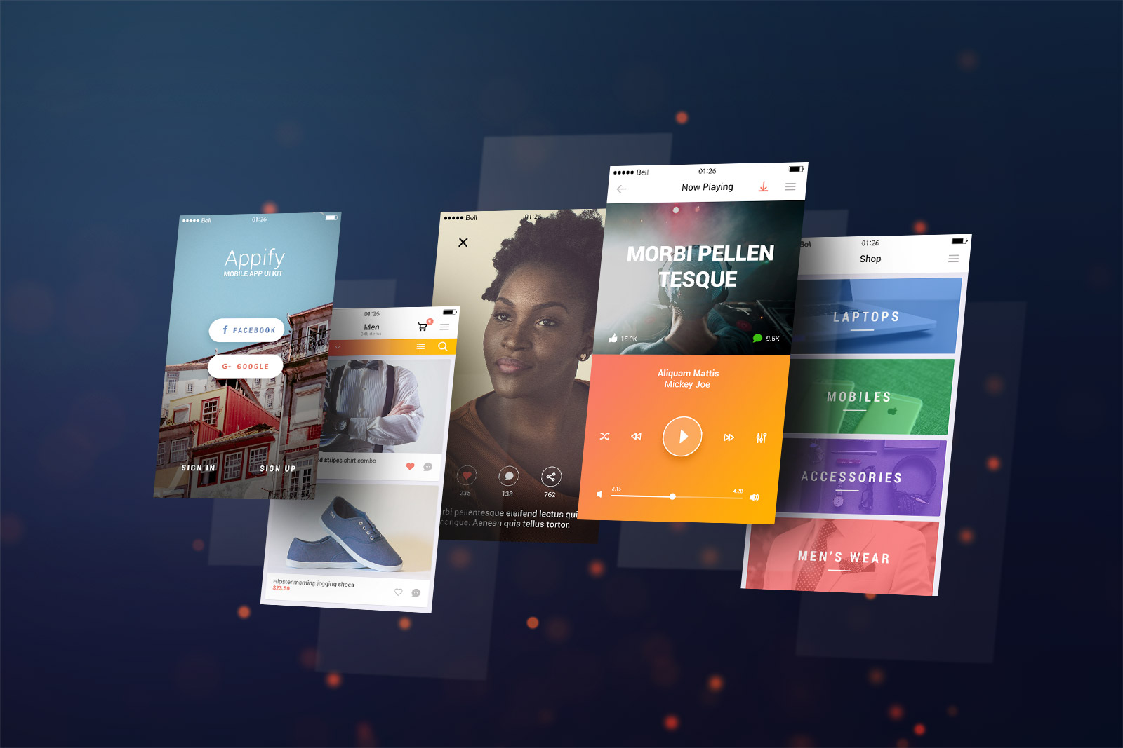 Download Free Floating iPhone 6 Plus App Screen Mockup PSD - Good Mockups