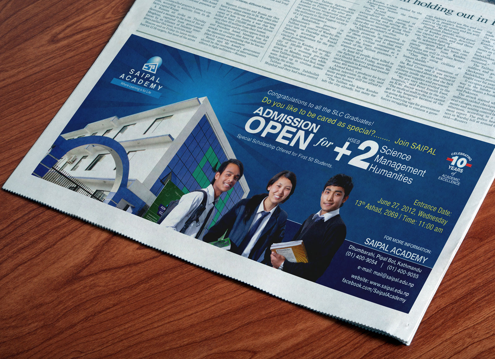 Free Newspaper Horizontal Print Ad Mockup PSD - Good Mockups