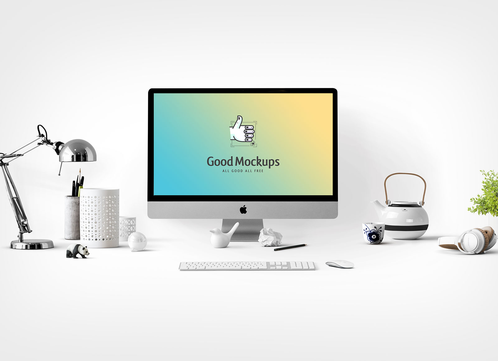 Download Free 3D Render of Apple iMac Mockup PSD - Good Mockups