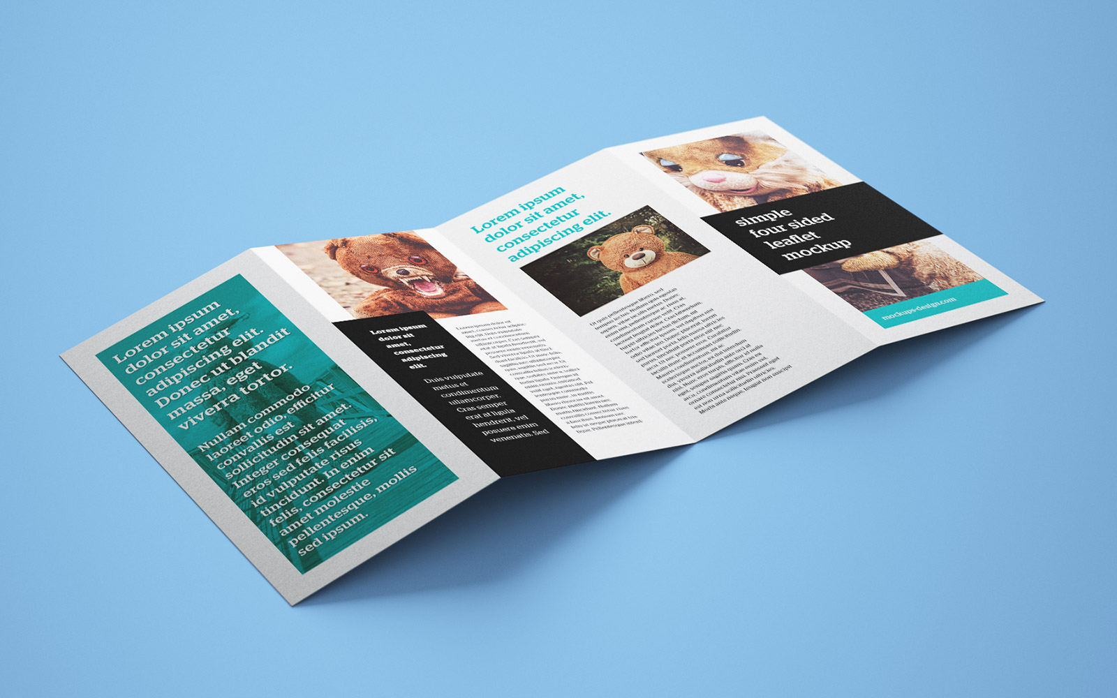 Download Free Accordion 4-Fold Brochure / Leaflet Mockup PSD Templates - Good Mockups