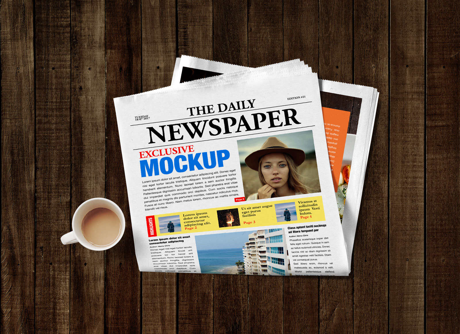 Download Free Daily Newspaper Print Ad Mockup Psd Good Mockups