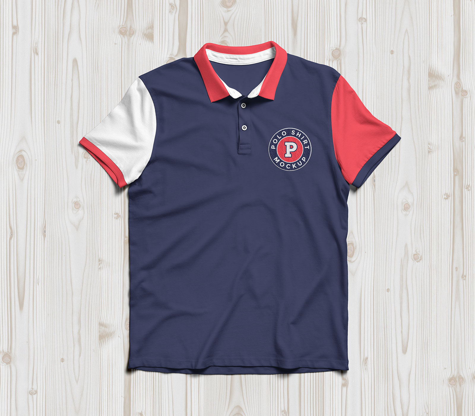 Free Half Sleeves Polo T-Shirt Mockup PSD - Good Mockups