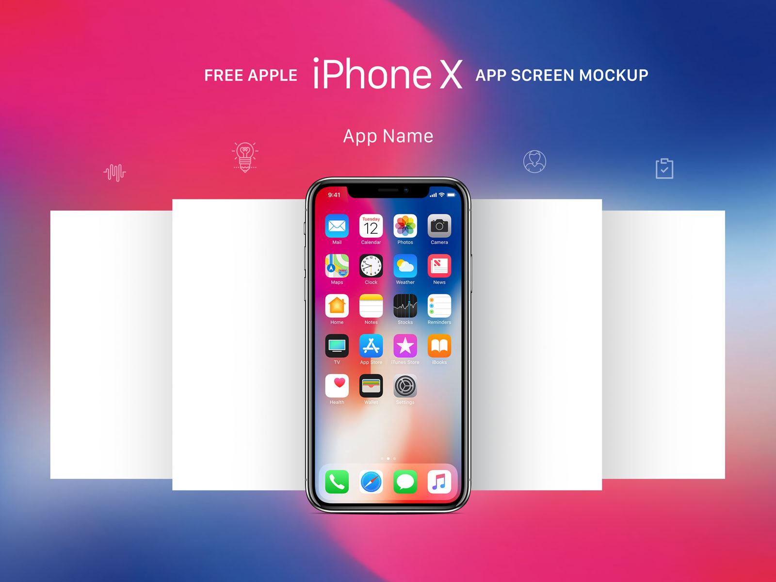 Download Free Apple iPhone X App Screen Mockup PSD - Good Mockups