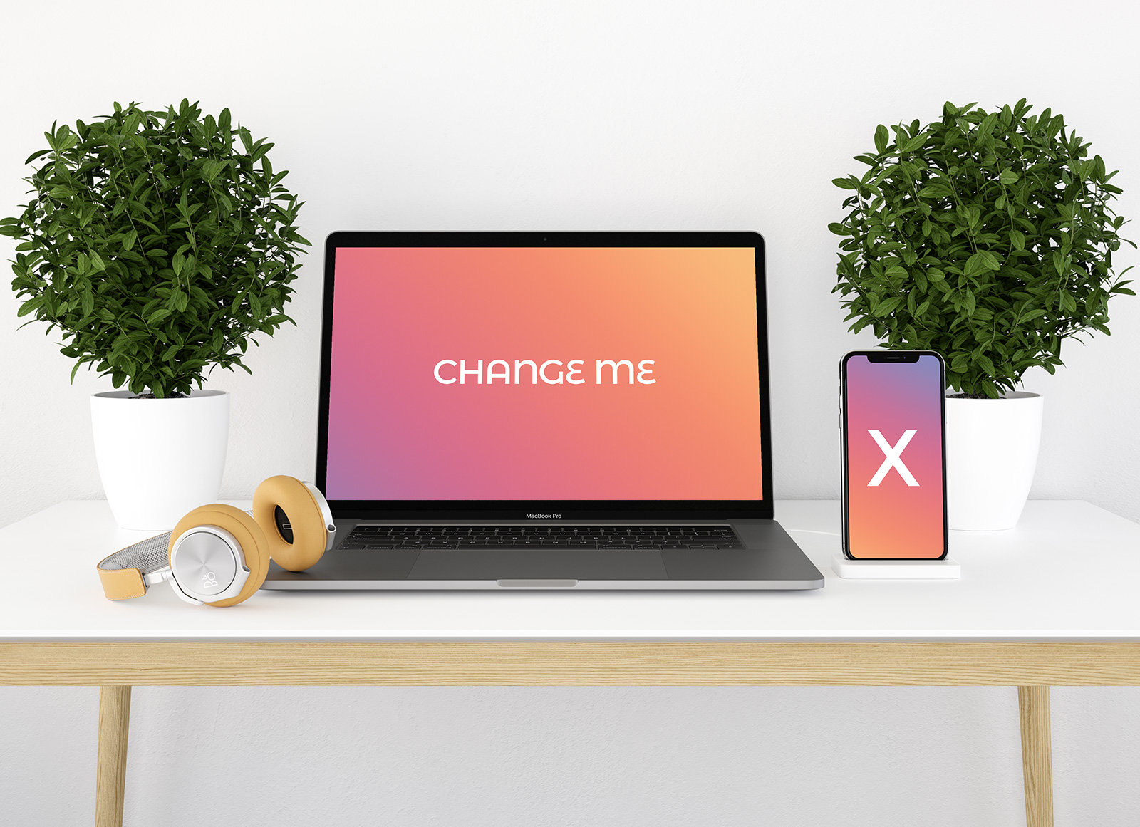 Free Premium iPhone X and Macbook Pro Mockup PSD - Good Mockups