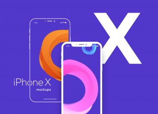 Free-iPhone-S8-&-iPhone-X-Colorful-Sketch-PSD-Mockups-File