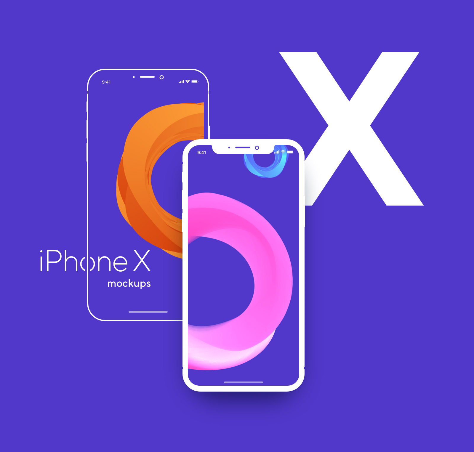 Free-iPhone-X-Colorful-Sketch-PSD-Mockup