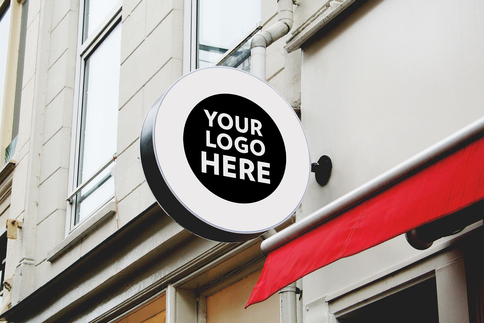 8 Free Wall Mounted Backlit Shop Sign Board Mockup