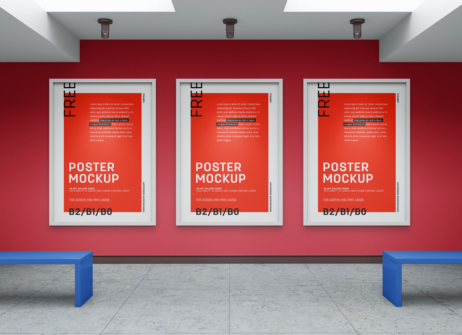Download Free Art Gallery Wall Canvas Poster Mockup Psd Good Mockups PSD Mockup Templates