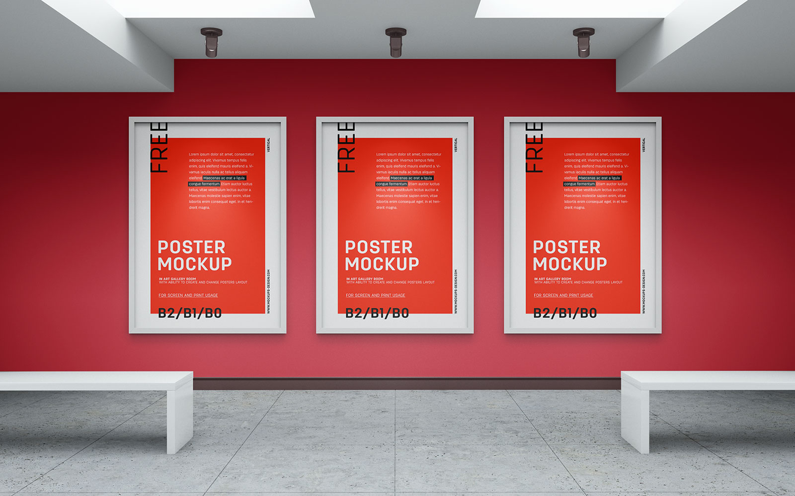 Download Free Art Gallery Wall Canvas / Poster Mockup PSD - Good ... PSD Mockup Templates