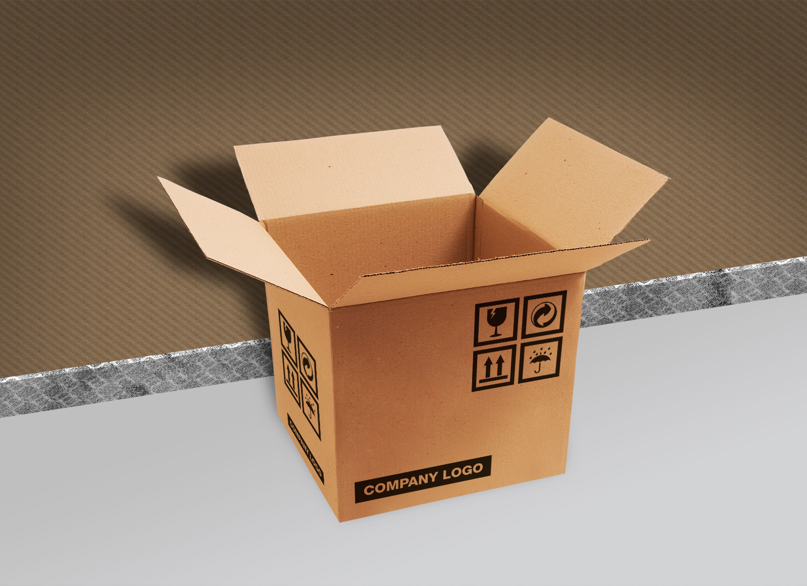 Free Brown Corrugated Carton Packaging Box Mockup PSD - Good Mockups