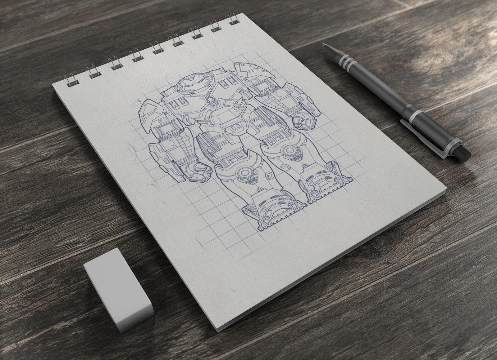Free Mock Up Sketch Book With Mechanical Pencil And Loupe by FruityLOGIC  Design on Dribbble