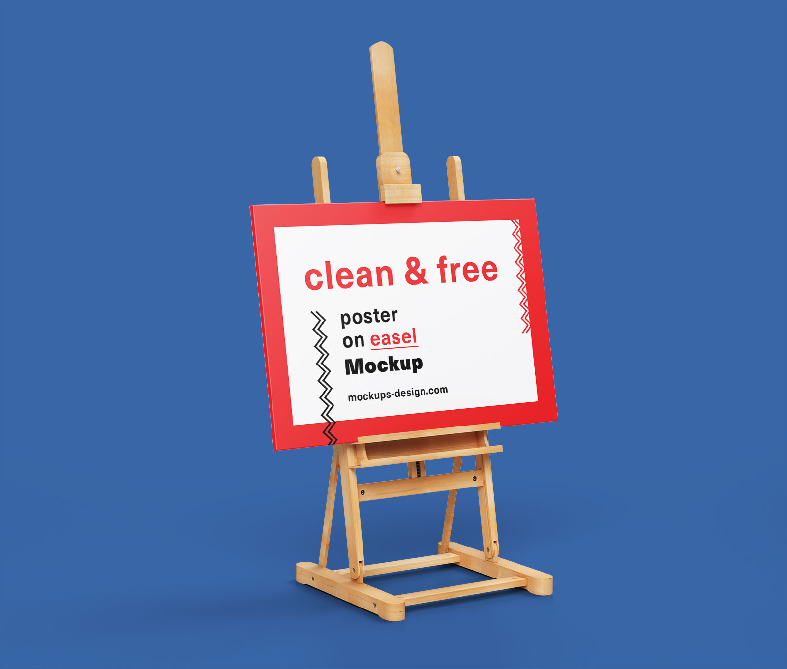 Download Free Paint Canvas Poster On Wooden Easel Stand Mockup Psd Good Mockups