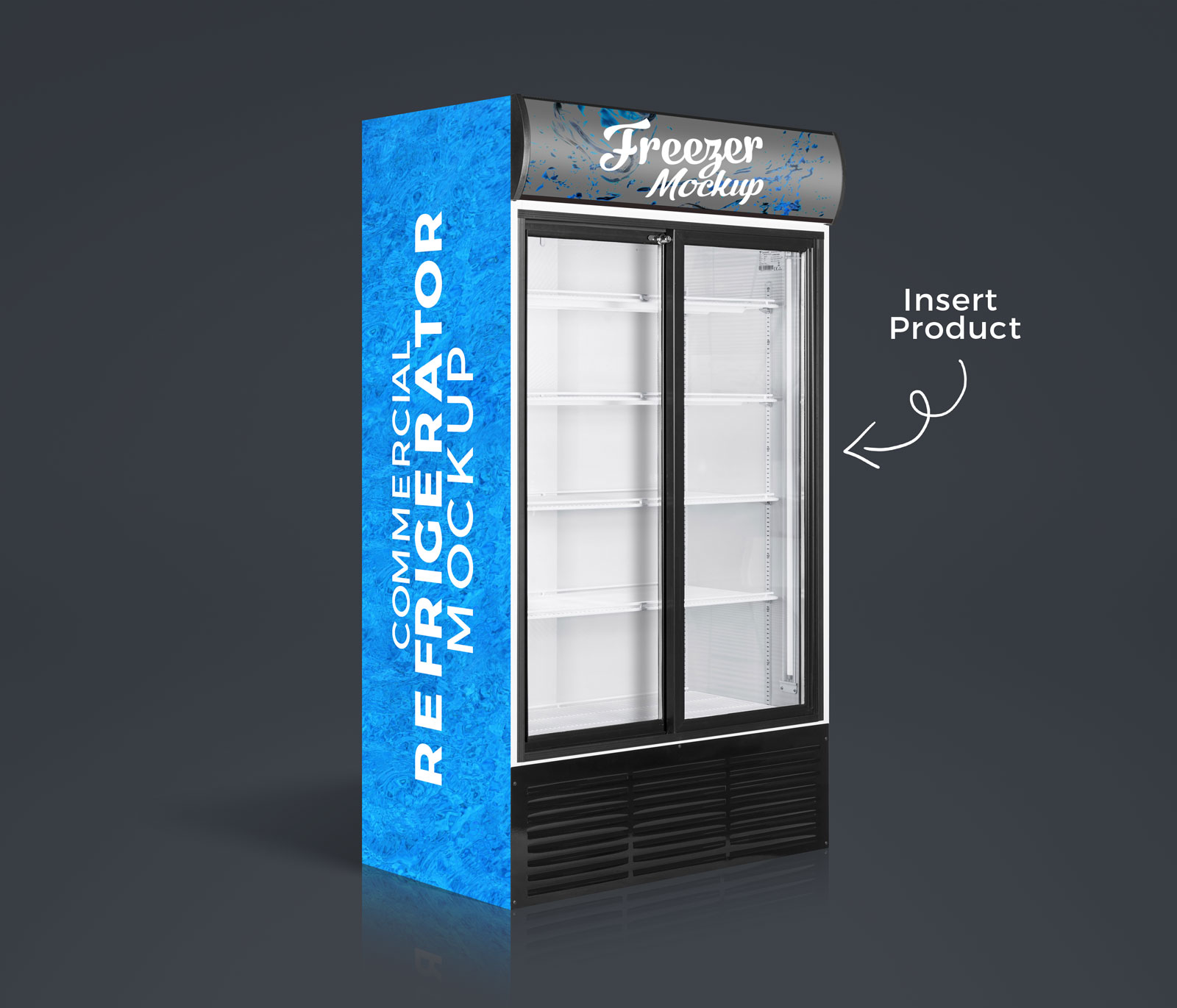 Download Free Commercial Refrigerator Cooler Freezer Mockup Psd With Product Insertion Good Mockups