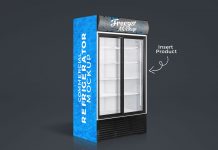 Free-Commercial-Refrigerator,-Cooler-Freezer-Mockup-PSD