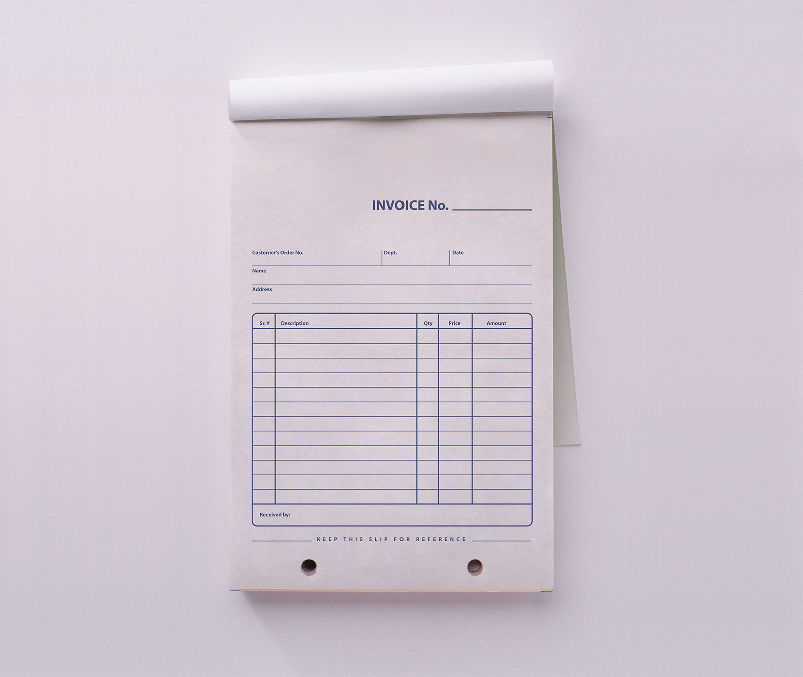 Free Company Retail Invoice Bill Pad Mockup PSD - Good Mockups