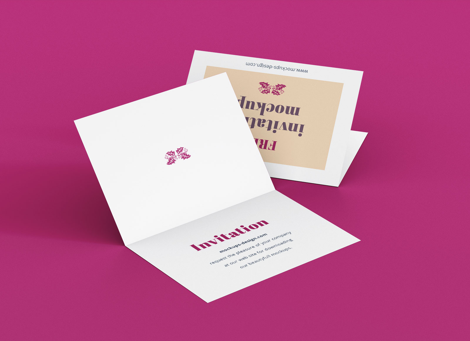 Download Free A7 Bi Fold Greeting Invitation Card Mockup Psd Set Good Mockups